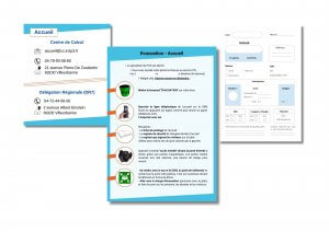 3 documents - conceptions graphique de facilitation d'accueil